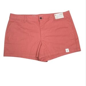 A.N.A Mid Rise Shortie Short Size 18 Redwood Salmon 3.5 Inseam Cotton